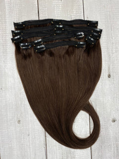 22” #2 castaño medio clip-on