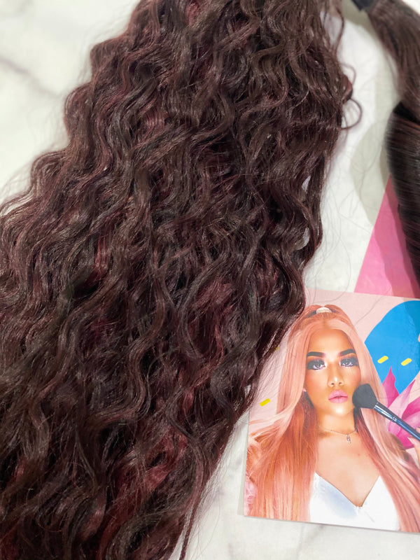 Burgundy super wave 34-24”