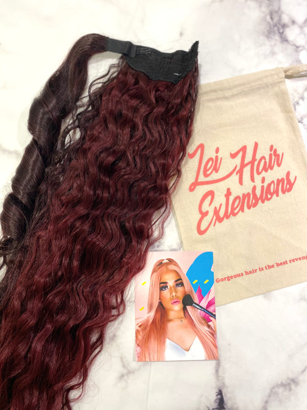 Burgundy super wave 34-24”